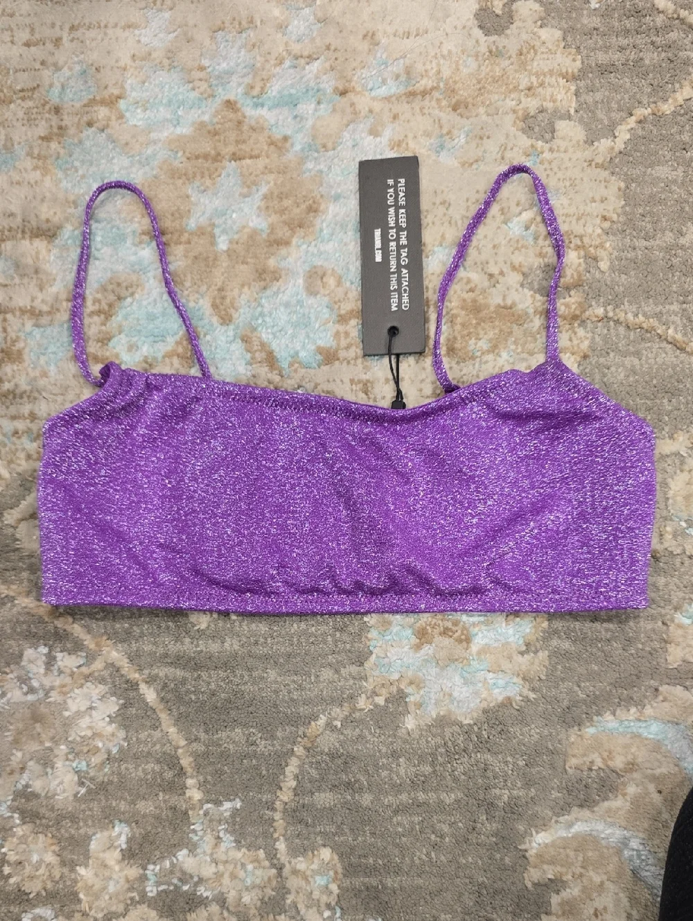 triangl swimwear Shimmer Purple Sparkle Crop Cami